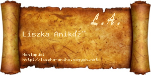 Liszka Anikó névjegykártya