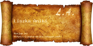 Liszka Anikó névjegykártya